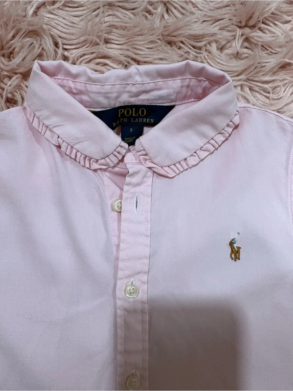 Ralph Lauren Light Pink Short Sleeve Button-Down Shirt